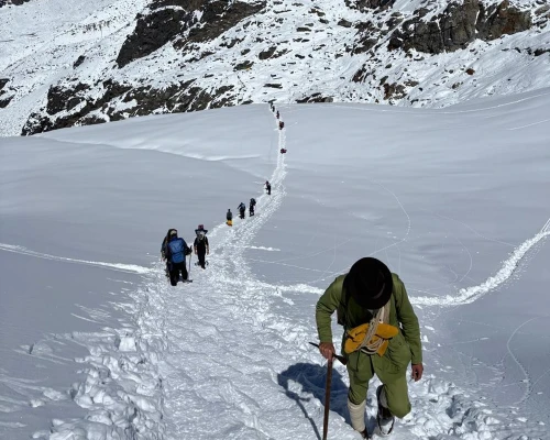 Heading up to high camp